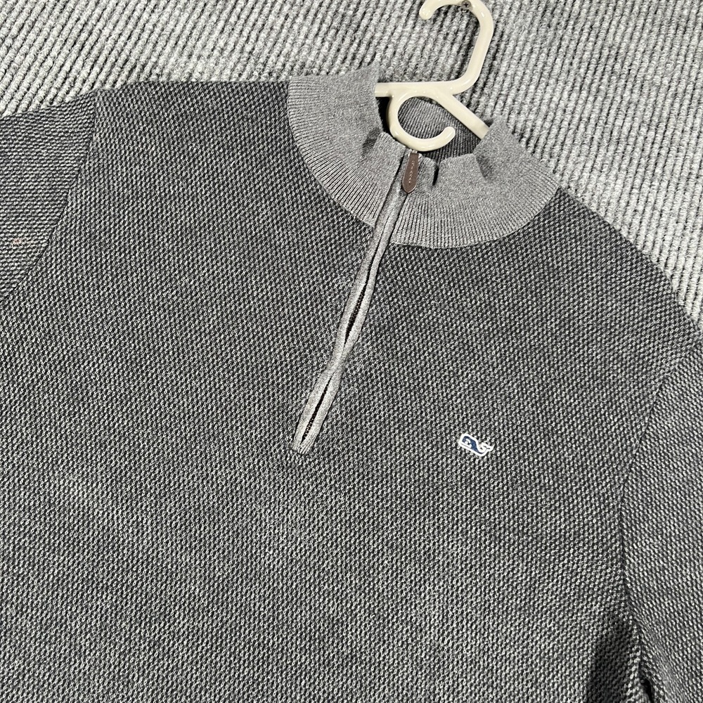 Vineyard Vines Sweatshirt Pullover Mens Large Gray Long Sleeve 1/4 Zip Mock
